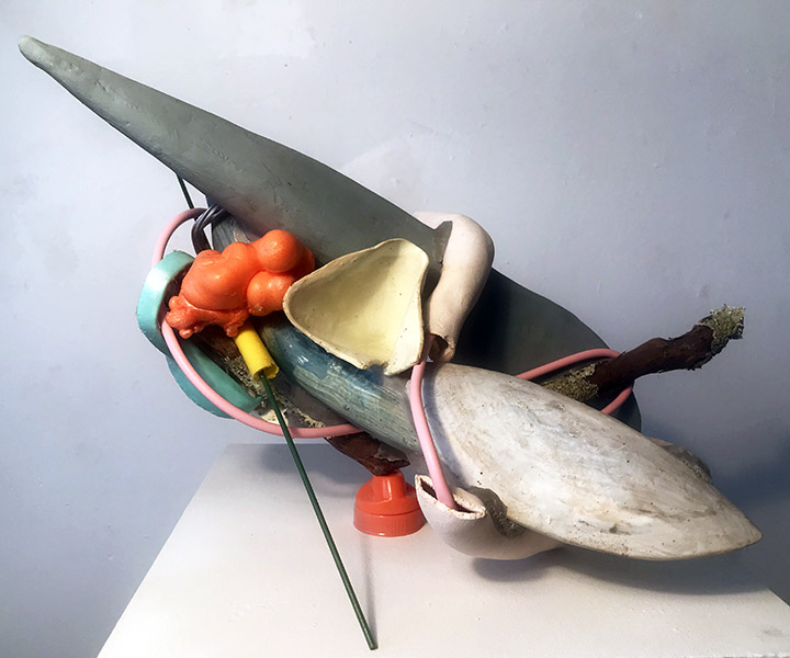 Clutches   mixed media, 20 x 16 x 11&quot;, 2018